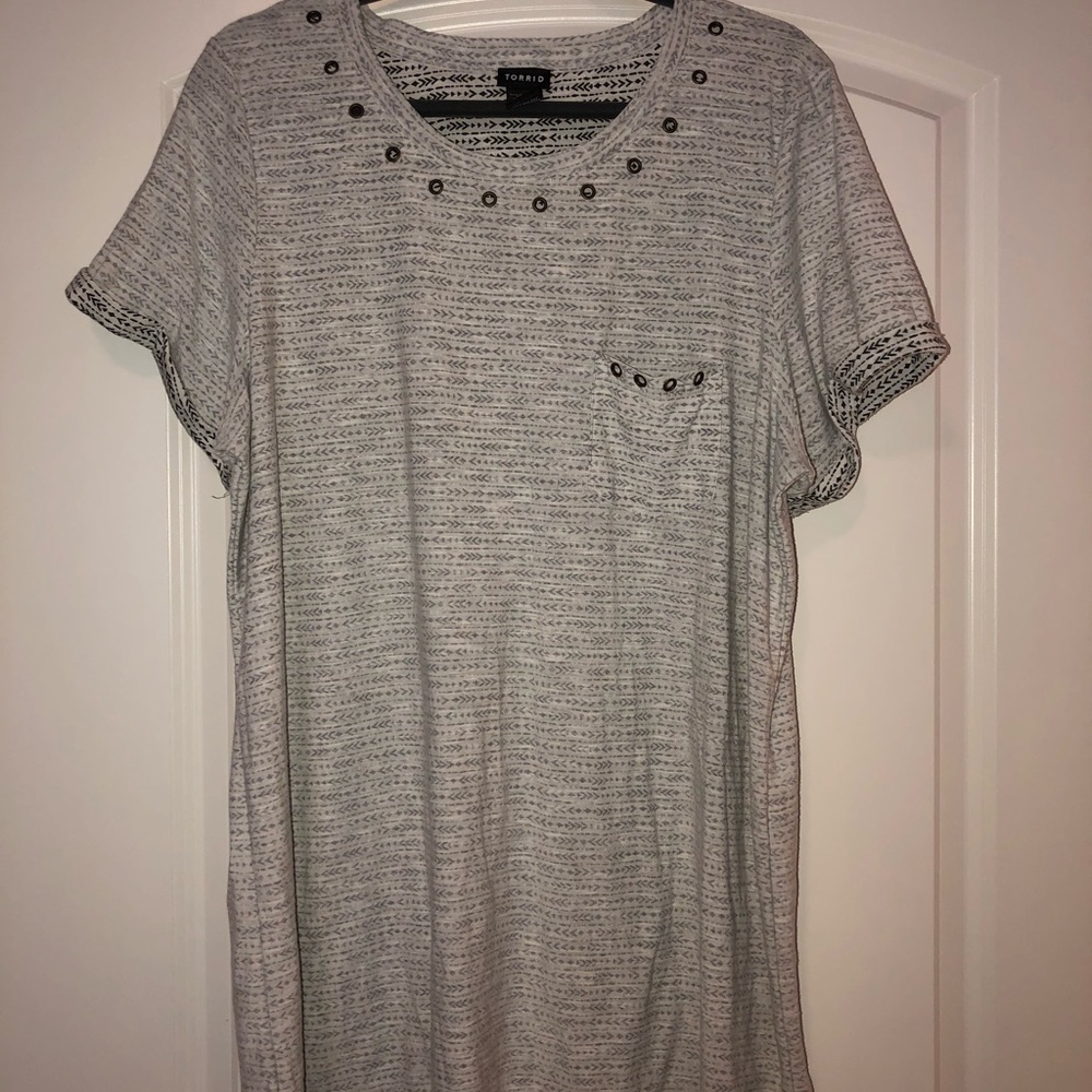 Off-white and Black Torrid Top